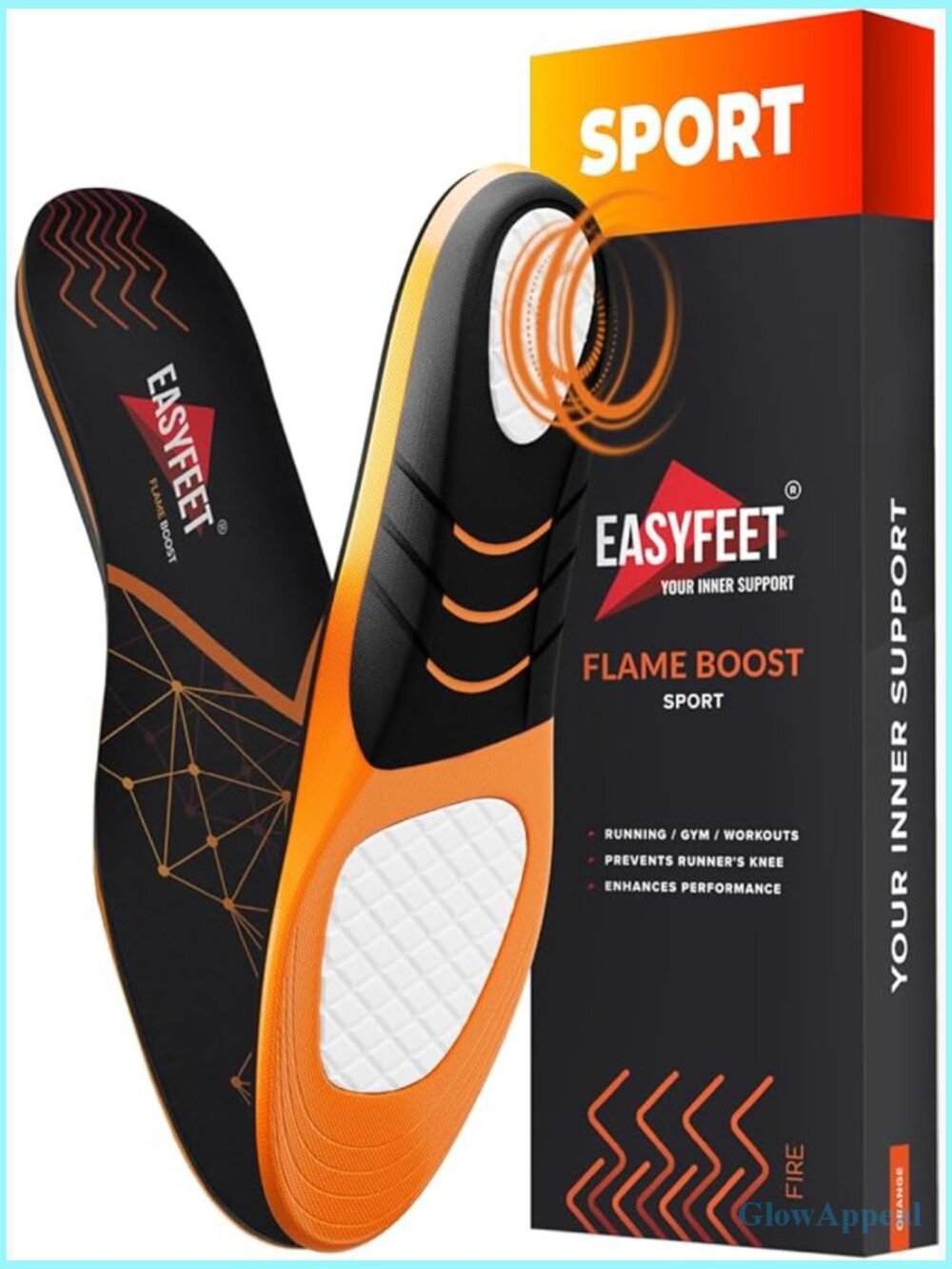 Shock Absorption Athletic Shoe Insoles - Sport Orthotic Cushion Inserts for